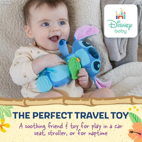 Vista 6 de Kids Preferred Disney Baby's Lilo and Stitch - Juguete sensorial de peluche y mordedor arrugado para bebés recién nacidos, niños y niñas de 10