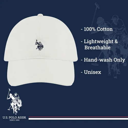 Vista 6 de US Polo Assn Small Pony Logo Baseball Hat Washed Twill Cotton Adjustable Cap