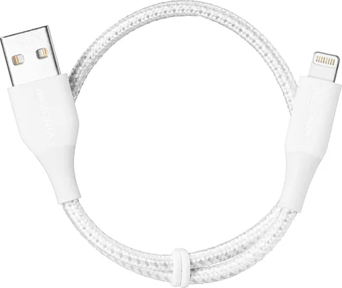 Vista 3 de INSIGNIA Cable USB a Lightning de carga/sincronización para iPhone, iPad, iPod (1 pie, gris luna)