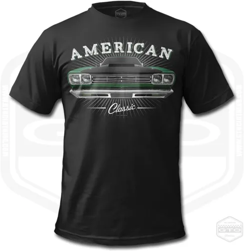 Vista 4 de Camiseta Roadrunner Tribute 1969 para hombre, color negro, idea de regalo para fanáticos de los autos American Muscle S-6XL Fabricado en Estados