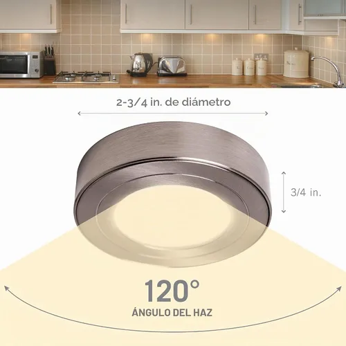 Vista 3 de Armacost Lighting 223411 Luz LED Tipo Disco, Blanco Brillante Cepillado inoxidable