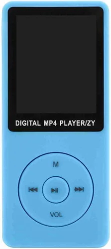 Vista 5 de Reproductor de música con altavoz, pantalla de 1.8 pulgadas, reproductor de audio digital recargable, reproductor MP4 portátil de 32 GB para Azul