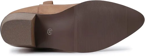Vista 6 de SHIBEVER Botas vaqueras vaqueras para mujer Botas hasta la rodilla para mujer, botas occidentales bordadas con tacón grueso y ancho de pantorrilla