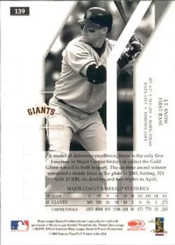 Vista 2 de 2004 Donruss Elite Extra Edition #139 J.T. Snow San Francisco Giants MLB Baseball Card NM-MT