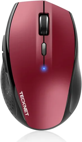 Vista 9 de TECKNET Ratón Bluetooth, inalámbrico silencioso 6 botones batería de 2 años, color negro BT 5.0/3.0, DPI de 6 niveles a 4800, compatible con SO