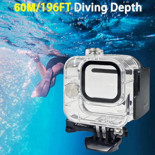 Vista 3 de FitStill Funda impermeable para Go Pro Hero 11 Balck Mini cámara de acción, carcasa protectora de buceo de 196.9 ft/196 pies, carcasa protectora