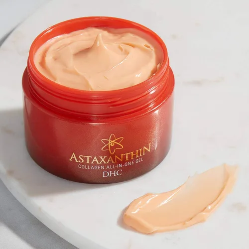 Vista 6 de DHC Astaxantina - Gel todo en uno de colágeno iluminador, hidratante facial diurno, ligero, tonificante, hidratante, absorbe rápidamente, sin