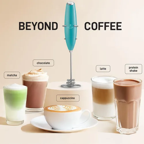 Vista 259 de Zulay Milk Boss Espumador de leche potente manual, hace espuma para latte, batidor para mezclar bebidas, café, miniespumador para capuchino, frappé