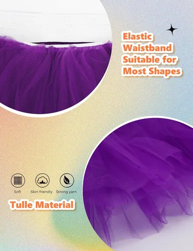 Vista 3 de Tutús para mujeres, faldas de tul tutú para adultos, disfraces para mujeres, 5 capas, faldas tutú para niñas, adolescentes, Halloween, ballet