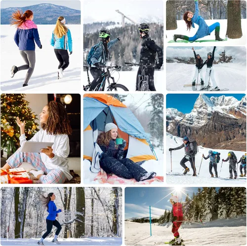 Vista 7 de COOLOMG Pantalones de capa base para clima frío para mujer, leggings térmicos de compresión con forro polar para invierno