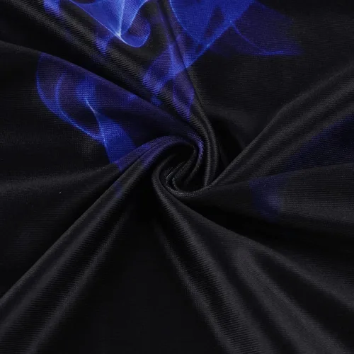 Vista 6 de Camiseta de mezcla de algodón para hombre con estampado 3D de llama de manga larga, camiseta de moda negra