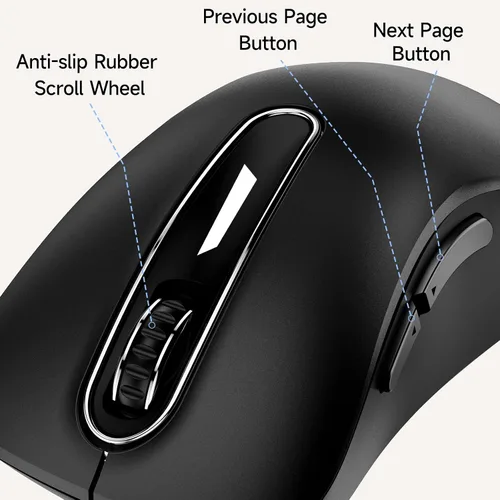 Vista 3 de memzuoix Ratón con Cable, Ratón USB para Computadora 1400 DPI Ratón Óptico Móvil Diseño Ergonómico Ratones para Computadora con Cable de 5 Pies