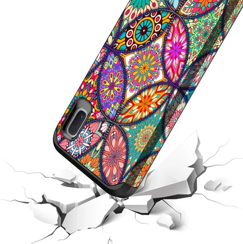 Vista 4 de Rosebono - Funda compatible con Samsung Galaxy A70, delgada híbrida de doble capa a prueba de golpes, cubierta dura a prueba de golpes, linda funda