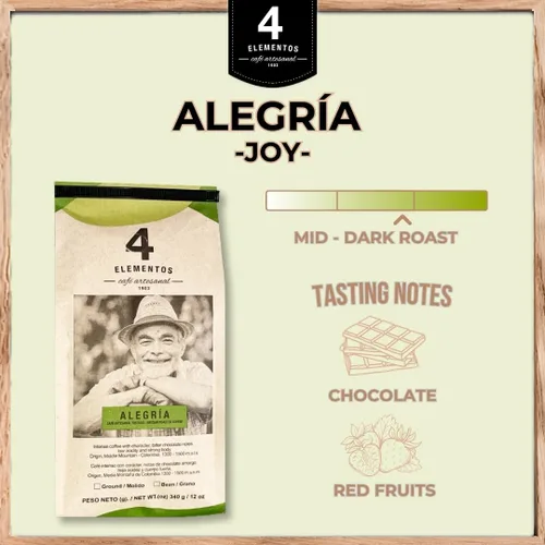 Vista 3 de 4 Elementos Café integral clásico de 12 onzas, tostado medio oscuro, 100% arábica de Colombia, sabor audaz y rico