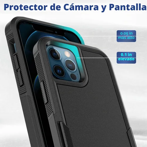Vista 4 de MDCN Funda para iPhone 12 / iPhone 12 PRO: funda protectora de doble capa resistente para teléfono celular, a prueba de golpes, resistente