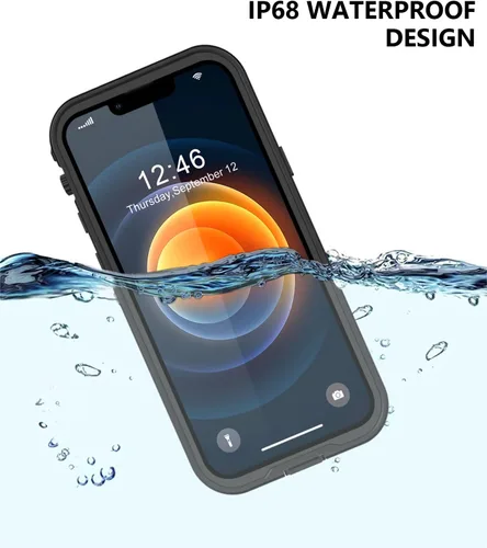 Vista 3 de Protebox Funda impermeable para iPhone 12 Mini con protector de pantalla integrado, a prueba de golpes, a prueba de polvo, protección de cuerpo