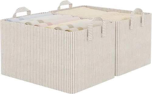 Vista 23 de StorageWorks Contenedores de almacenamiento para armario, cestas de almacenamiento para estantes, organizadores de armario y contenedores de Beige