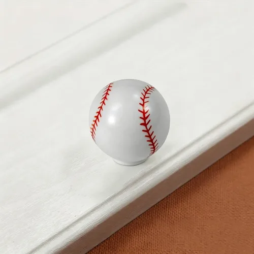Vista 4 de Pomos de béisbol para aparador, [4 unidades] Perillas de cajón de decoración de béisbol, pomos deportivos de pelota para niños