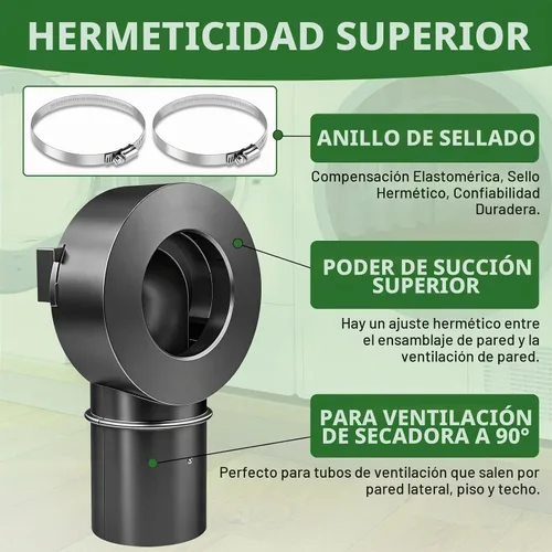 Vista 4 de Kit de conector de acoplamiento de ventilación de secadora magnética, fácil