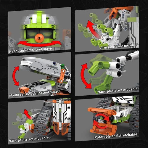 Vista 8 de Kit de construcción de robot STEM con control remoto para niños de 6 a 13 años, juguetes técnicos robóticos de codificación, regalos de cumpleaños