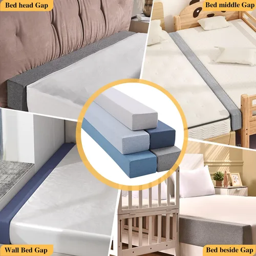 Vista 5 de Relleno de espacio para cama de 39 x 2 x 6 pulgadas, relleno extensor de colchón para espacio de cabecero, cojín de cabecero de grietas para espacio