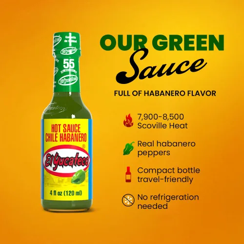 Vista 3 de El Yucateco Salsa picante habanero verde, 4 oz