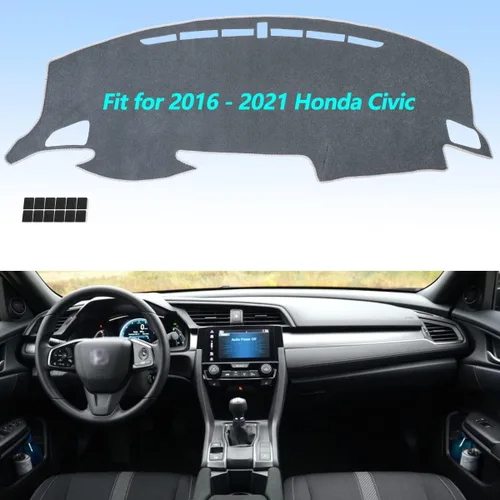 Vista 23 de AUQDD Funda de Cubierta de Tablero Compatible con 2004 2005 2006 2007 2008 2009 2010 Toyota Sienna, Alfombra de Tablero de Franela Negra Negro