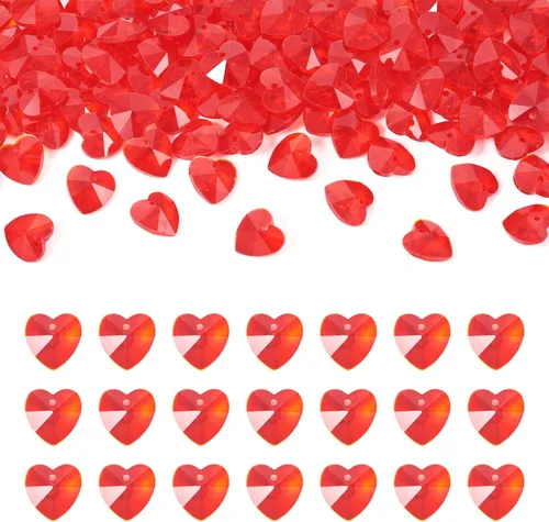 Vista 10 de Cheriswelry 96 dijes de cristal de mariposa transparente facetados, colgantes de corazón de amor, adornos colgantes de 51.732 in para hacer aretes