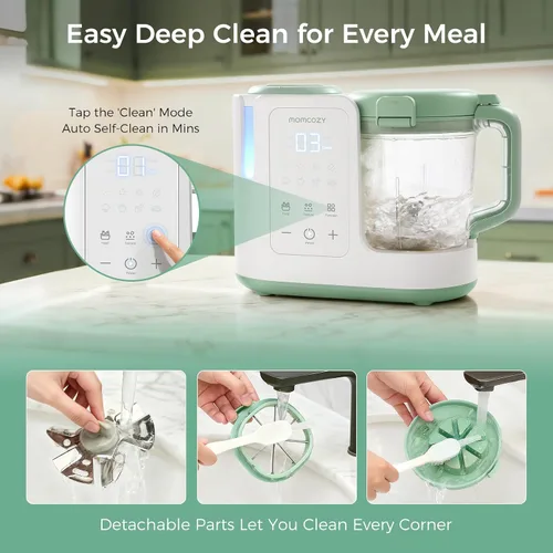 Vista 14 de Momcozy AutoMeal Procesador de Alimentos para Bebés – Procesador de Alimentos de Vapor y Mezcla Automática de Un Solo Paso, Taza Grande de 15 oz