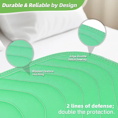 Vista 5 de Almohadillas de cama lavables impermeables para incontinencia: 1 paquete, 34 "x 52" absorción extra pesada, almohadillas reutilizables de secado