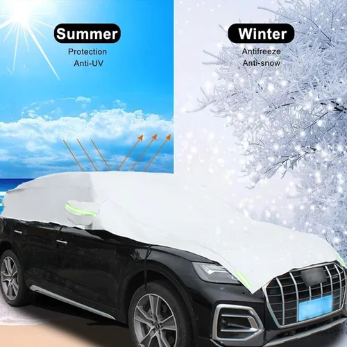 Vista 5 de Se adapta a SUV de 185"-200", cubierta superior de media carrocería impermeable para todo clima, cubiertas de automóvil para exteriores e interiores