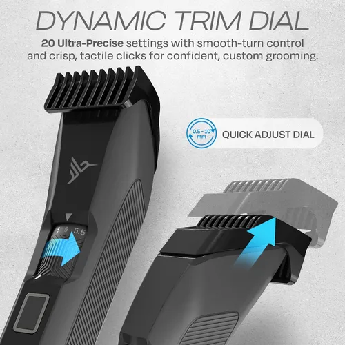 Vista 2 de HUMMINGBIRD MK14 BeardMaster - Cortadora de barba prémium para hombres, esfera de precisión, 20 ajustes de longitud ajustable, hoja en T de acero