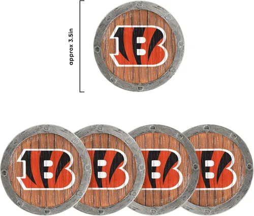 Vista 57 de FOCO NFL Team Logo 5-Pack Barrel Beverage Drink Coaster Set