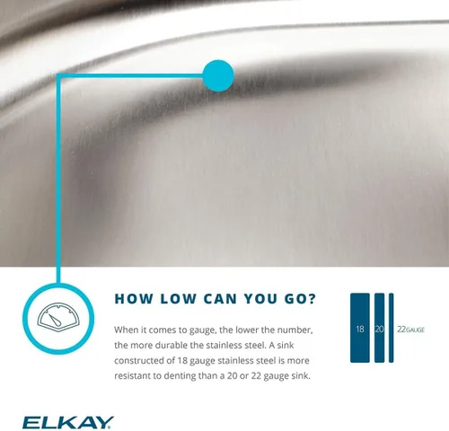Vista 6 de Elkay ELUH3219DBG Lustertone - Fregadero de cocina de acero inoxidable de 32-1/4 pulgadas con estante para lavabo y colador de cesta, acero