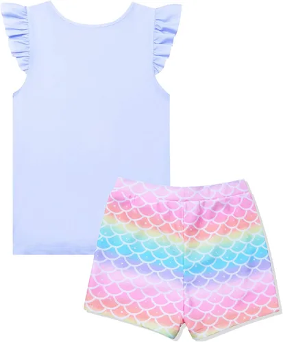 Vista 2 de QPANCY Traje de baño de 2 piezas para niñas Flutter Slveeve traje de baño