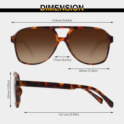 Vista 6 de GQUEEN Retro Pilot Sunglasses Womens Men Polarized 70s Vintage Square Shades Double Bridge UV400