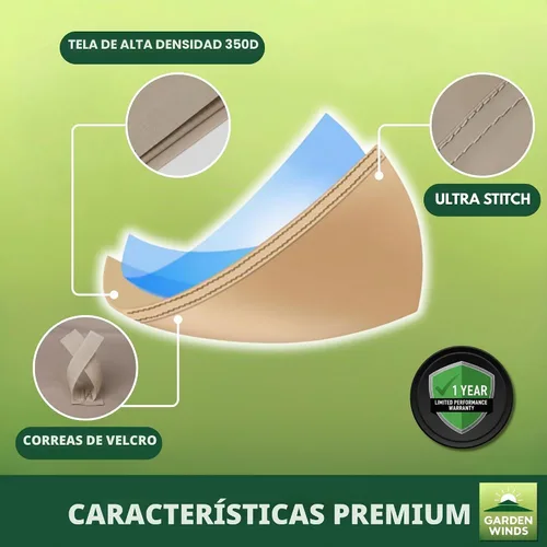 Vista 3 de Garden Winds Durable 350 Reemplazo Canopy Top Compatible con Dos Personas Sling Swing Modelo SW-RK939 - Beige