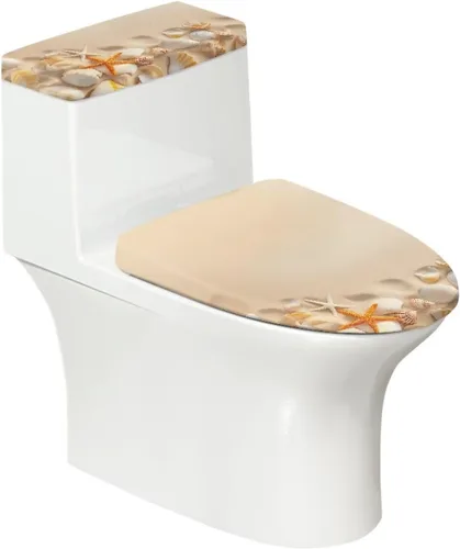 Vista 13 de Puprle - Funda para tapa de inodoro de mármol blanco, resistente a salpicaduras, con borde elástico, fundas suaves para inodoro de baño, se adapta a