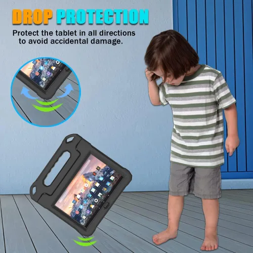 Vista 4 de DJ&RPPQ Funda para niños, EVA Strong Anti Drop es adecuada para tabletas de 10 pulgadas. No compatible con iPad de 10 pulgadas, color negro