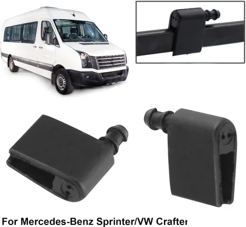 Vista 4 de XUKEY 2 boquillas para limpiaparabrisas, compatible con Mercedes-Benz Sprinter VW Crafter Freightliner Dodge Sprinter, OE#2E1955985 2E1955986