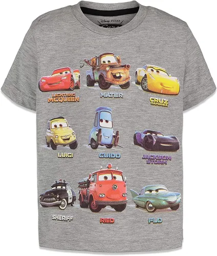 Vista 4 de Disney Pixar Cars Tow Mater Lightning McQueen - Paquete de 3 camisetas para bebés y niños grandes