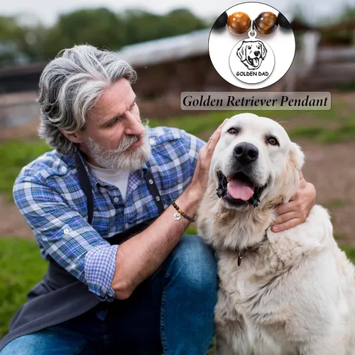 Vista 2 de JOGDIAM Dog Dad Gifts for Men, Dog Charm Bracelets for Dad with Gift Message Card, Fathers Day Jewelry Gifts Dog Lover Gift Ideas for Father's Day