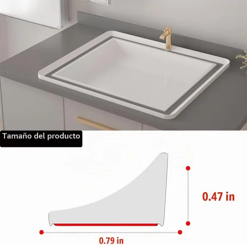 Vista 2 de Presa de Agua para Umbral de Ducha, Barrera Impermeable de Silicona Autoadhesiva para Baño y Cocina, Tope de Agua de Ducha, Protector para Blanco