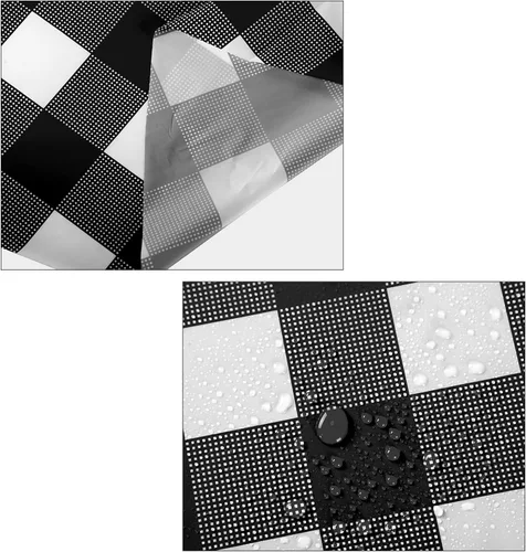 Vista 3 de Remagr Mantel Desechable de Cuadros Redondo de Plástico Buffalo Plaid Mantel de Mesa de 84'' Cubierta de Mesa Gingham para Picnic Camping BBQ Fiesta