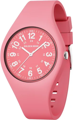 Vista 12 de GOLDEN HOUR Relojes deportivos impermeables analógicos unisex para enfermeras, profesionales médicos, estudiantes, esfera militar brillante y fácil