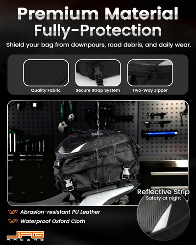 Vista 5 de Bolsa de asiento para motocicleta, doble uso, impermeable, bolsa de almacenamiento, bolsa para guardar el casco