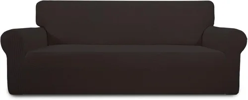 Vista 63 de PureFit Funda elástica para sofá biplaza, funda de sofá suave y antideslizante de jacquard de elastano, protector de muebles lavable con espuma