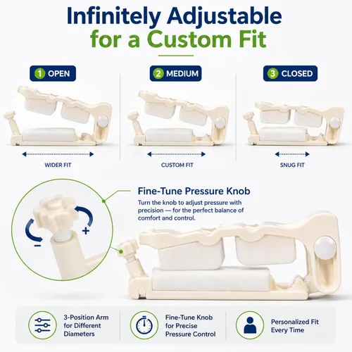 Vista 4 de Exprimidor de ComMedPro – Infinitamente Ajustable – Talla Única – Abrazadera para Incontinencia Masculina – Añade comodidad y confianza a tu día