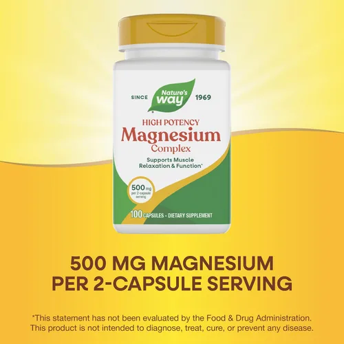Vista 4 de Nature's Way Complejo de magnesio, apoya la relajación muscular*, función muscular*, promueve una sensación de calma*, citrato de magnesio y óxido