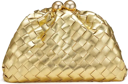 Vista 3 de CHUNLI Dressy Woven Clutch Purses for Women Evening Wedding Formal Occasion,Dumpling Crossbody Shoulder Handbags for Women